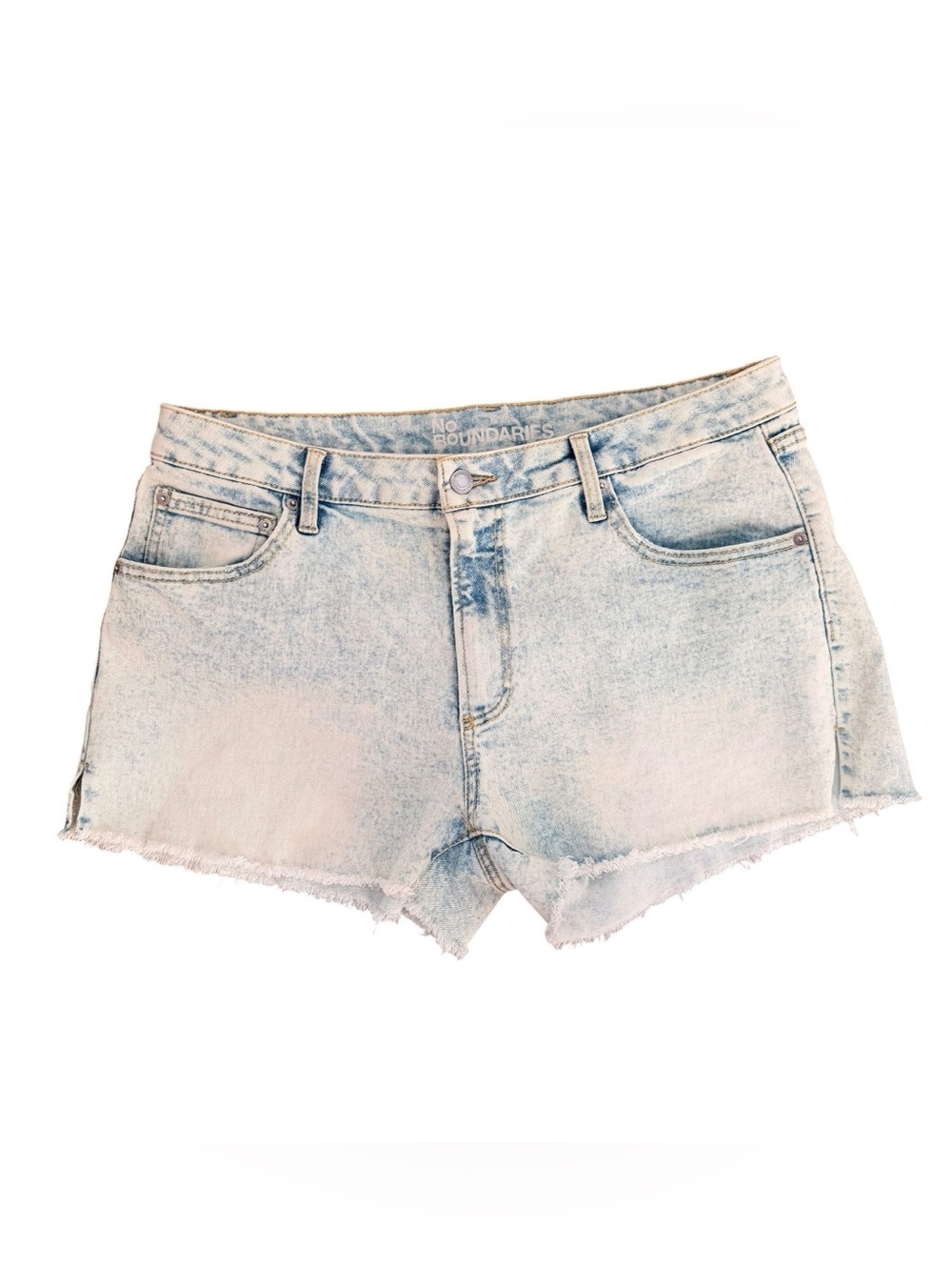 No Boundaries Size 16 Light Wash Denim Cutoff Shorts Women's Zipper Pockets